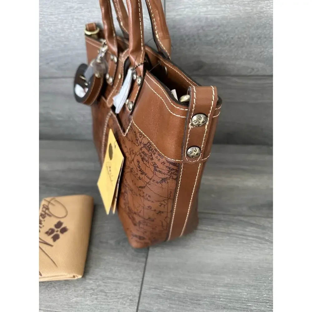 Patricia Nash Analia Top Handle Crossbody Tote Riot Rust Bag A396721